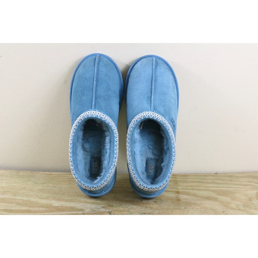 Ugg Slippers Womens 8 Braid Blue Suede Naval Tasman II Clogs Mules Shoes - Picture 4 of 10